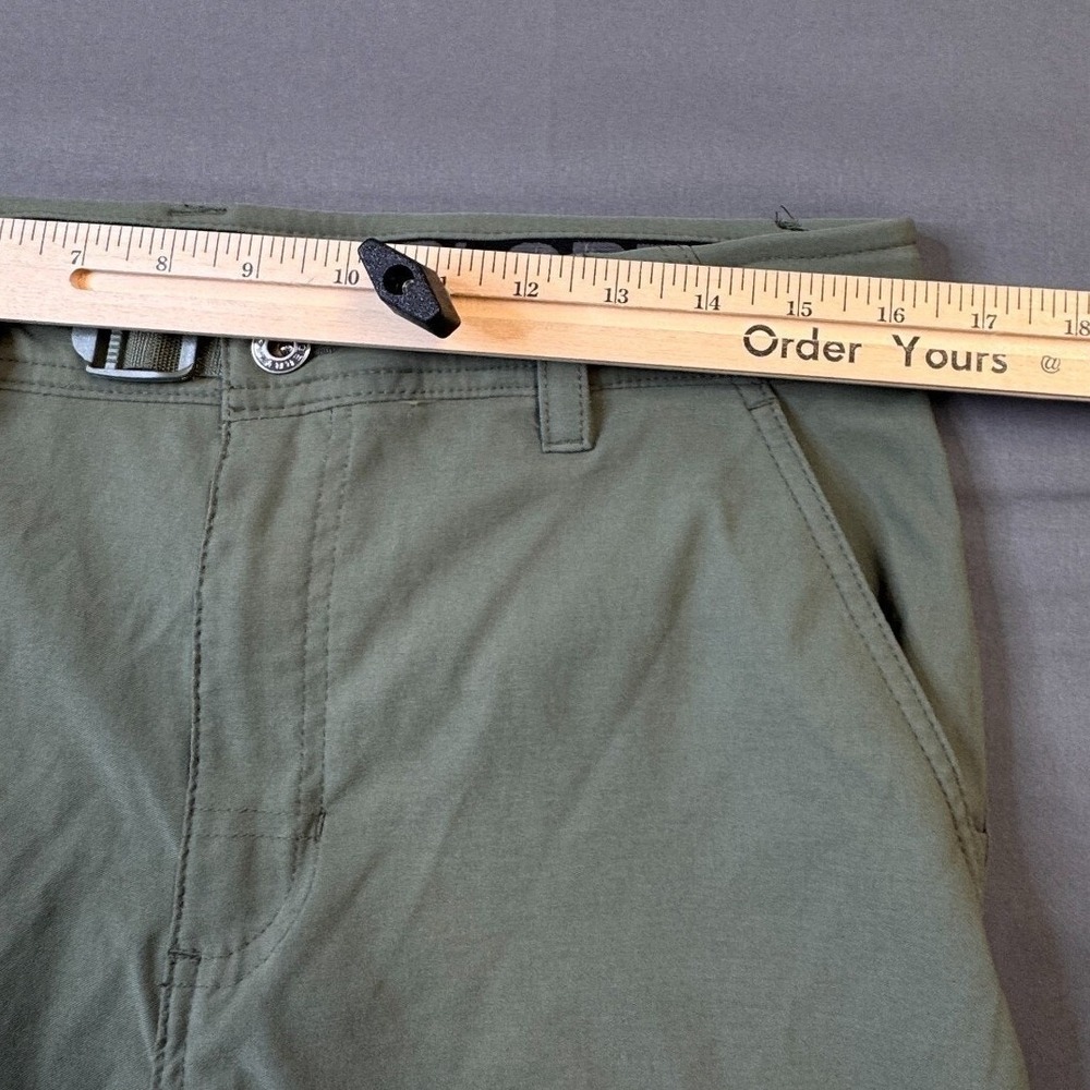 Gerry Mens 32 Olive Green Stretch Hiking Shorts Integrated Belt Nylon Spandex - Picture 6 of 16